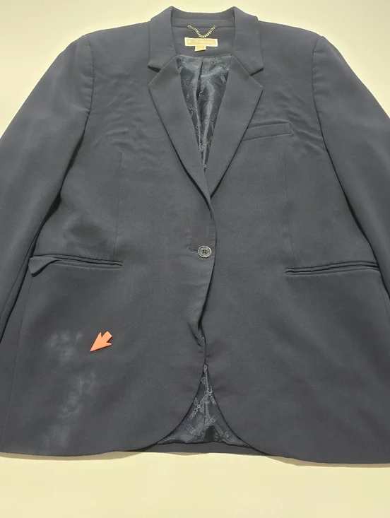 MICHAEL KORS Navy One Button Mensy Blazer Long Sleeve Front Button Size 16 - Picture 6 of 13